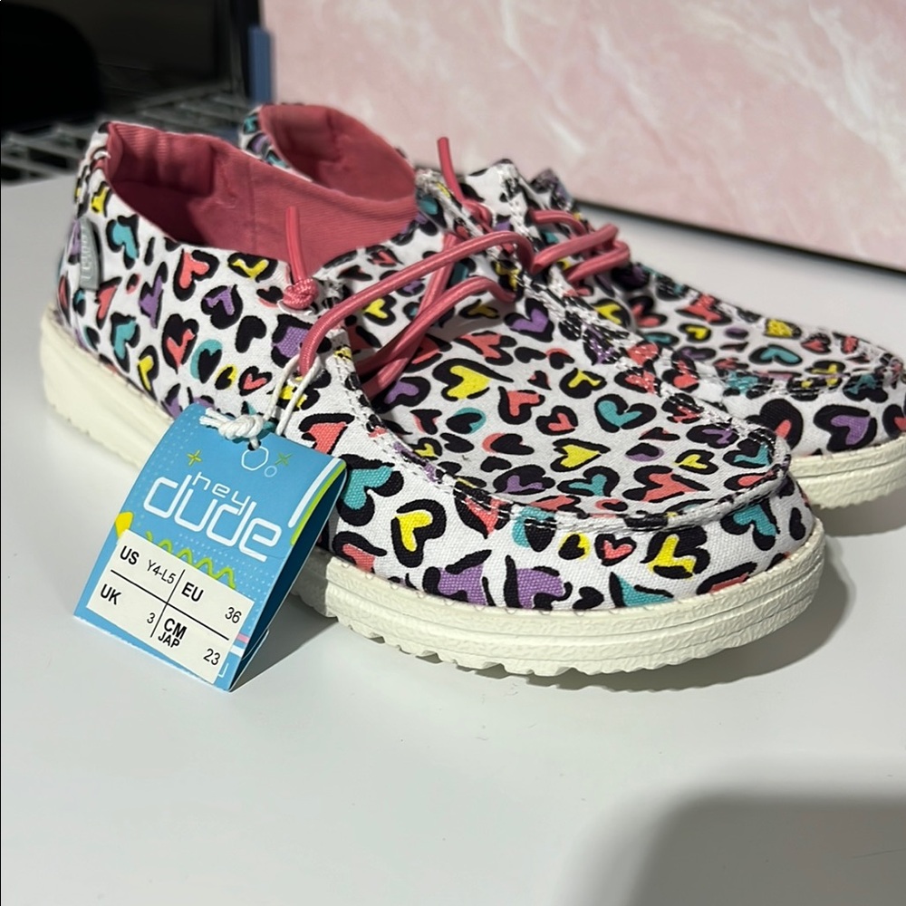 Hey Dude New Kids' Colorful Heart Shoes